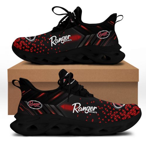 Ranger Boats Custom Running Shoes – Black Red Athletic Sneakers for Fishing Fan
