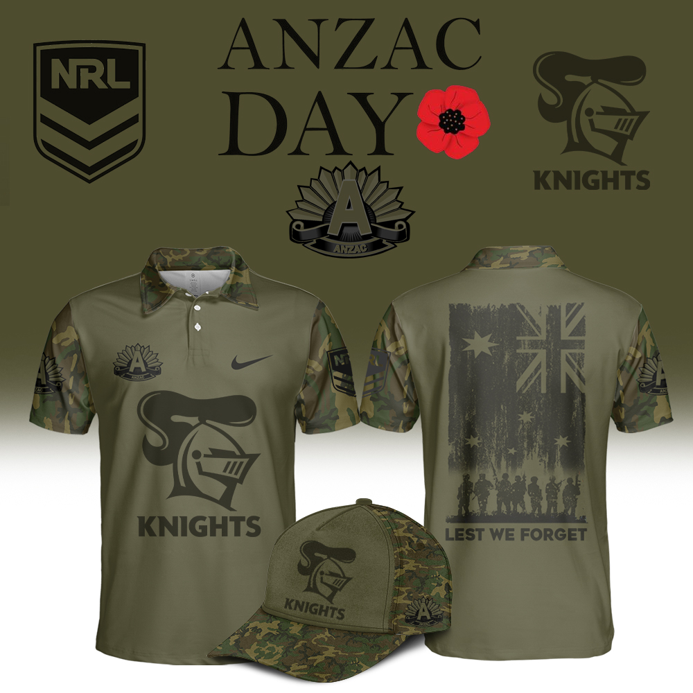 Newcastle Knights ANZAC Day Polo Shirt – 2025 Edition Newcastle Knights ANZAC Day Polo Shirt – 2025 Edition