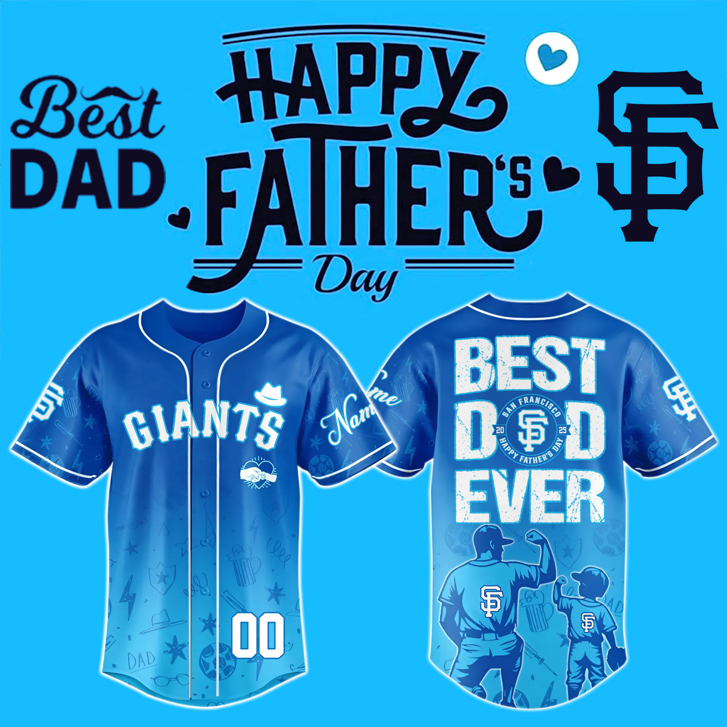 Happy Father's Day x San Francisco Giants-3D Baseball Jersey Happy Father's Day x San Francisco Giants-3D Baseball Jersey