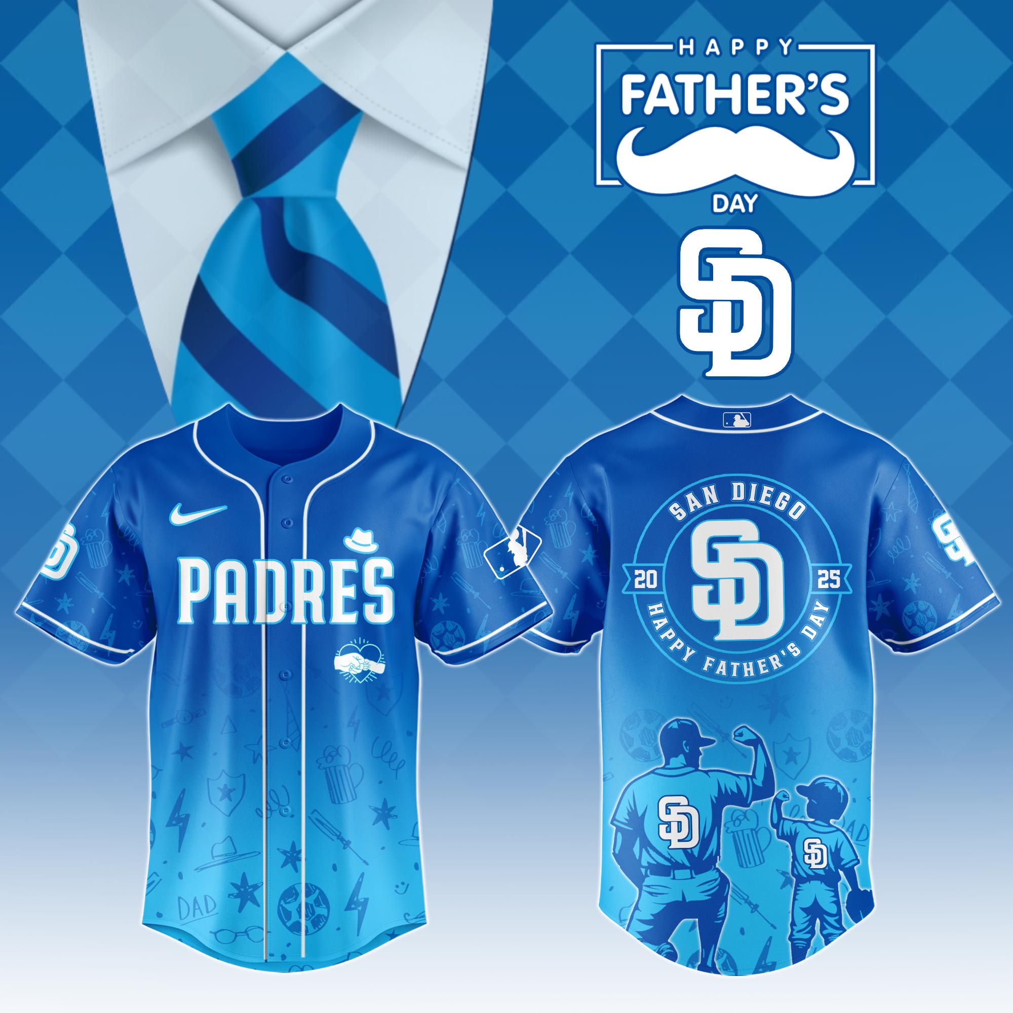 San Diego Padres 2025 Father’s Day Jersey – MLB Limited Fan Shirt San Diego Padres 2025 Father’s Day Jersey – MLB Limited Fan Shirt