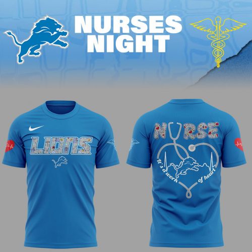 Detroit Lions Nurses Appreciation Blue T-Shirt – Special Design