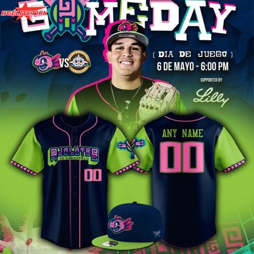 Ajolotes de Kannapolis 2025 Baseball Jersey – Copa de la Diversión Neon Edition