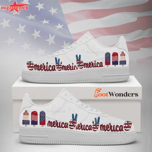 America V5 – American Flag – Independence Day AF1 Shoes