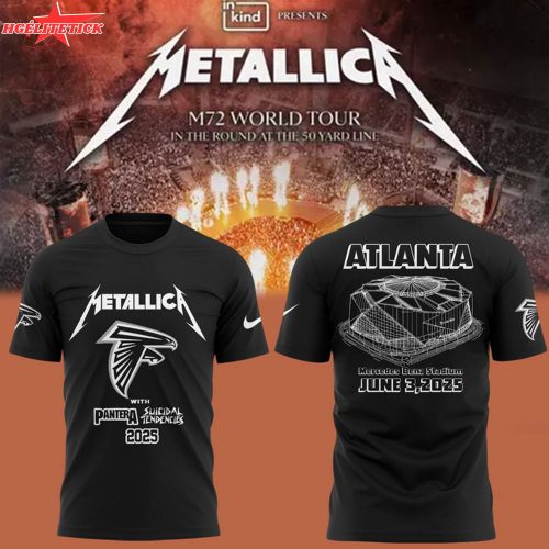 Atlanta Falcons x Metallica Tour 2025 Black T-Shirt – Concert Series Tee