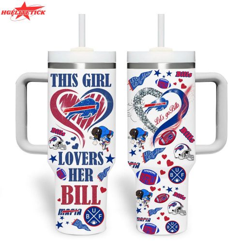 Buffalo Bills 40oz Premium Tumbler With Handle – Custom NFL Fan Cup