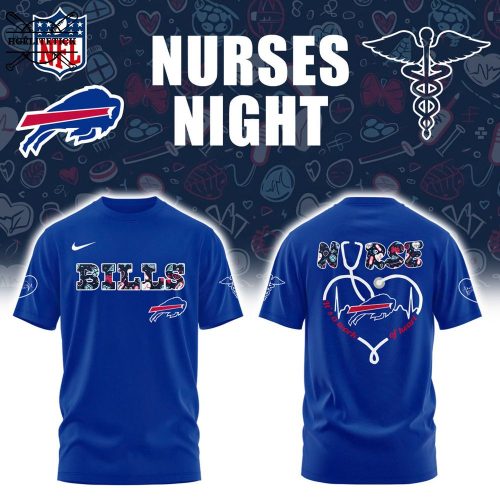 Buffalo Bills Nurses Night Combo Blue T-Shirt – 2025 Tribute