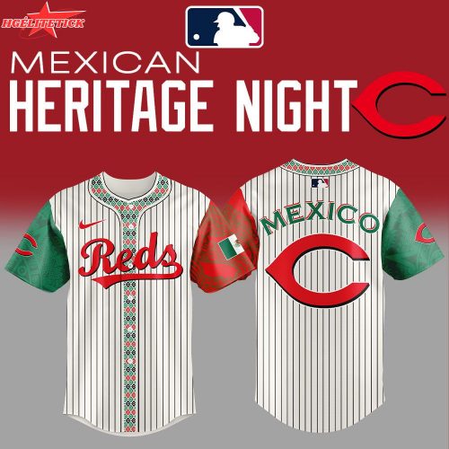 Cincinnati Reds Mexican Heritage Night Jersey – Striped Combo MLB Shirt