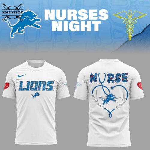 Detroit Lions Nurses Appreciation White T-Shirt – 2025 Edition