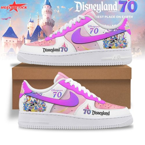 Disneyland 70th Anniversary Sneakers – Classic Disney Pink AF1 Style Shoes
