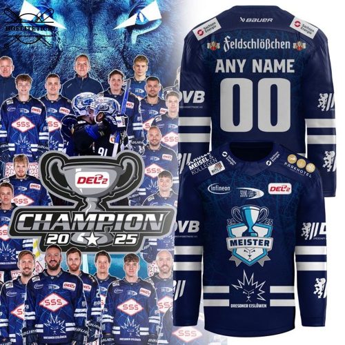 Dresdner Eislöwen DEL2 Champions 2025 Hockey Jersey – Meistertitel Edition