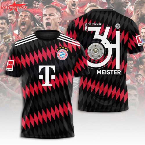 FC Bayern Munich 2025 Bundesliga Champions Shirt – 34th Deutscher Meister Black & Red