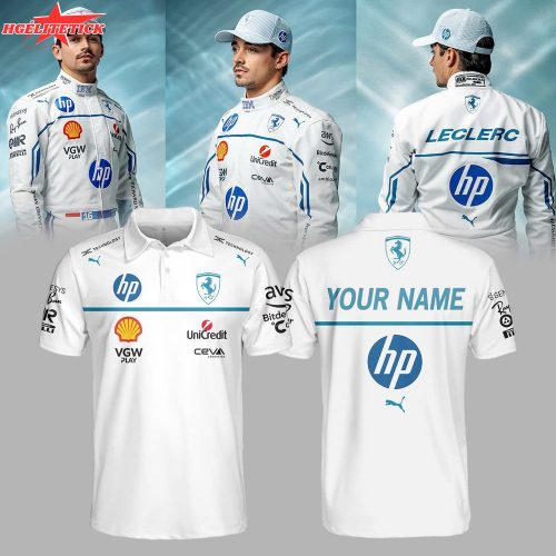 Ferrari White Polo Shirt 2025 – Custom Name F1 Fan Shirt