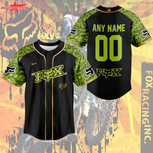 Fox Racing Baseball Jersey – Custom Motocross Name & Number Shirt