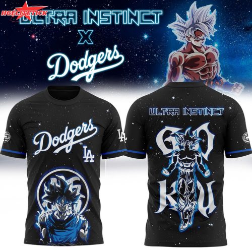 Goku Ultra Instinct x Dodgers 2025 T-Shirt – Anime Baseball Shirt