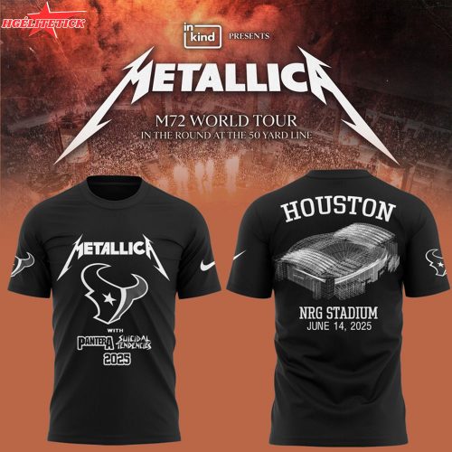Houston Texans x Metallica Tour 2025 Black T-Shirt – Limited Concert Edition