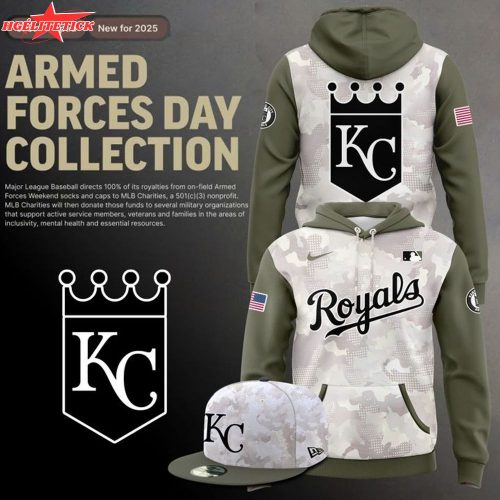Kansas City Royals Armed Forces Day 2025 Hoodie – Beige Olive Edition