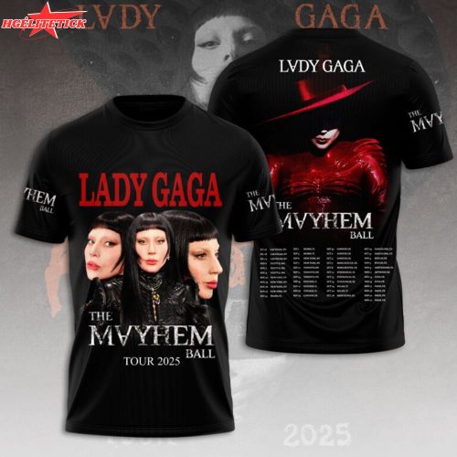 Lady Gaga Mayhem Ball Tour 2025 T-Shirt – Gothic Concert Tee for Fans