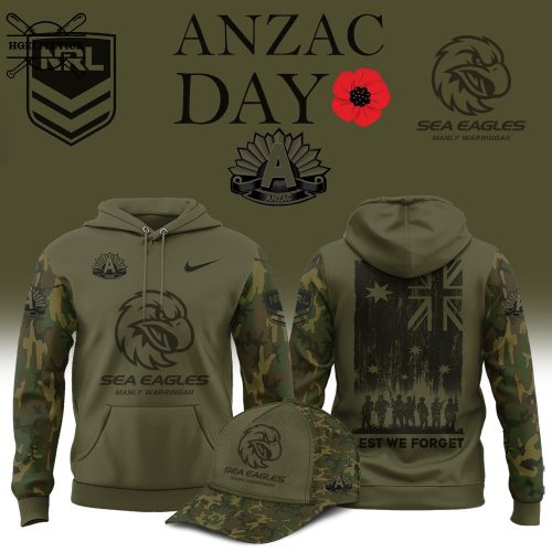 Manly Sea Eagles ANZAC Day 2025 Memorial Hoodie