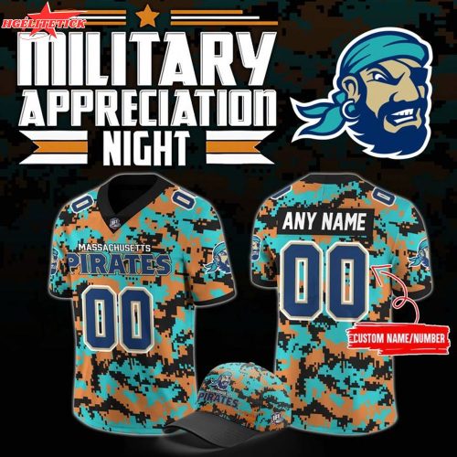 Massachusetts Pirates Military Nights Football Jersey 2025 – IFL Patriotic Edition