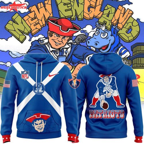 Men’s Nike Blue New England Patriots Throwback Logo Club Fleece Pullover Hoodie