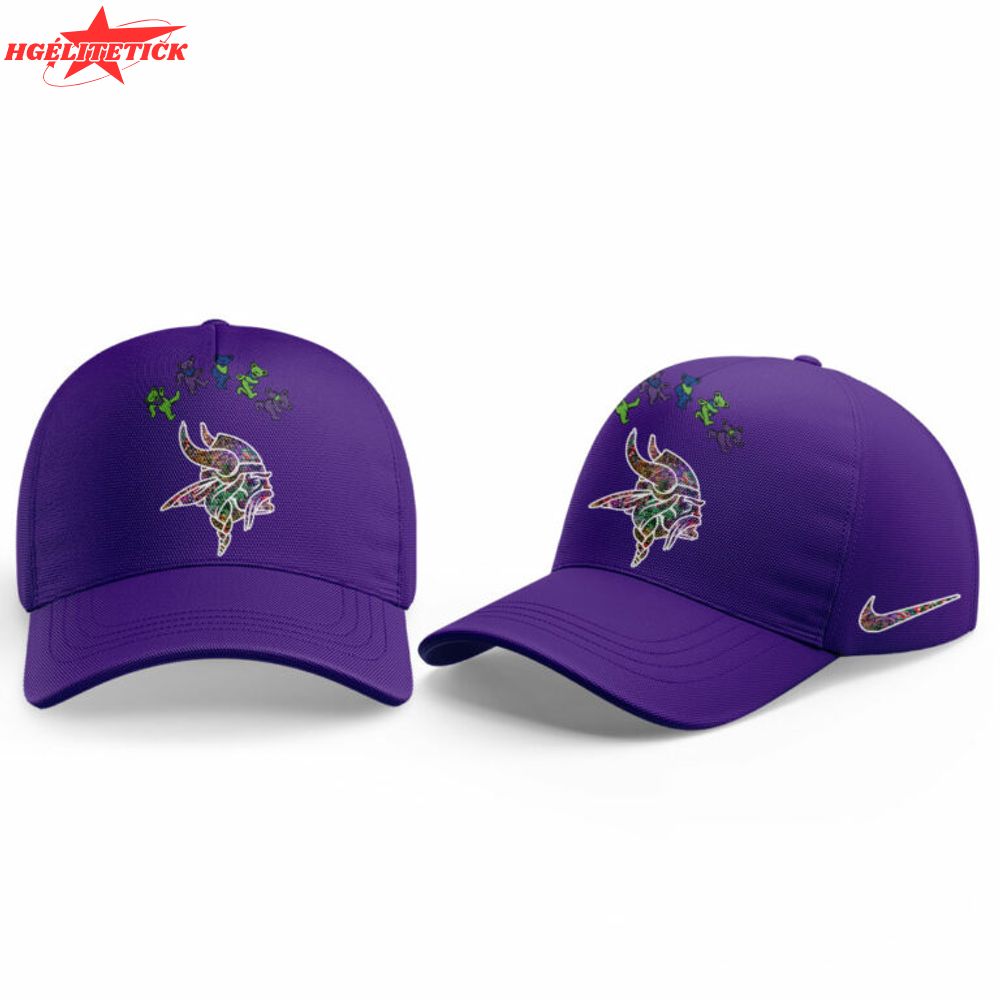 Minnesota Vikings Grateful Dead Night 2025 Purple Hoodie + Pants + Cap Set Minnesota Vikings Grateful Dead Night 2025 Purple Hoodie + Pants + Cap Set