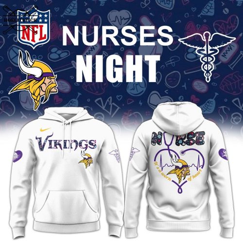 Minnesota Vikings Nurses Night 2025 White Hoodie – Limited Edition