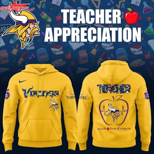 Minnesota Vikings Teacher Appreciation Yellow Hoodie 2025 – Special Edition