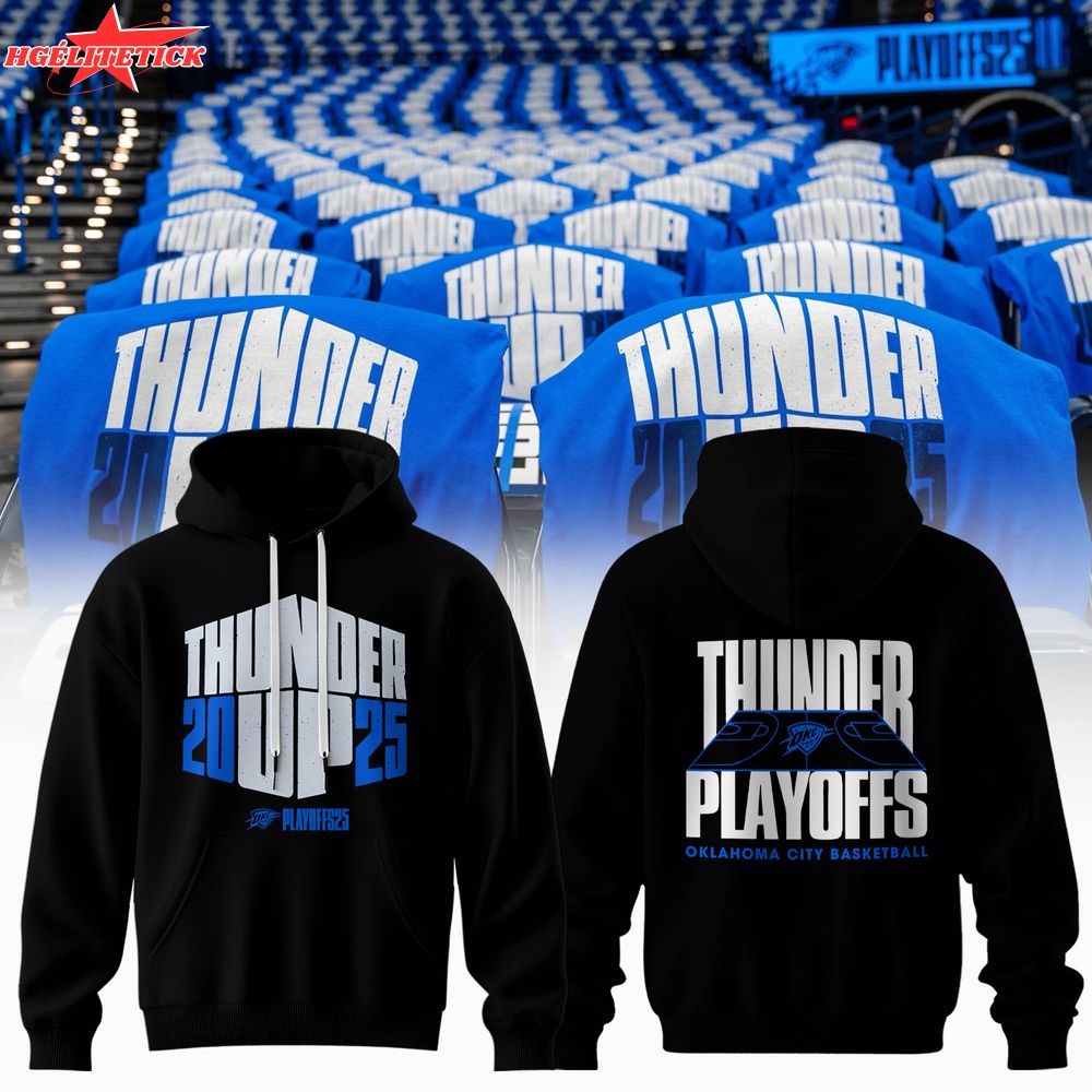 Oklahoma City Thunder Playoff 2025 Black Hoodie – NBA Basketball Hoodie Oklahoma City Thunder Playoff 2025 Black Hoodie – NBA Basketball Hoodie