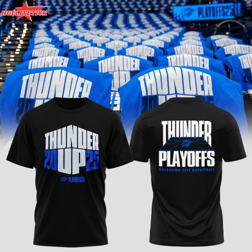 Oklahoma City Thunder Playoff 2025 Black T-Shirt – NBA Game Day Tee