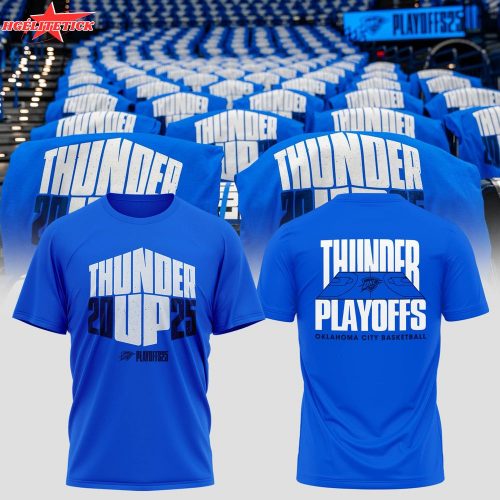 Oklahoma City Thunder Playoff 2025 Blue T-Shirt – Official Fan Shirt