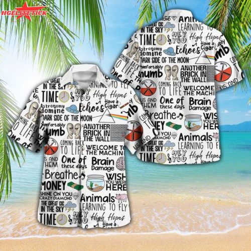 Pink Floyd Lyrics Hawaiian Shirt – Vintage Rock Music Aloha Summer Tee
