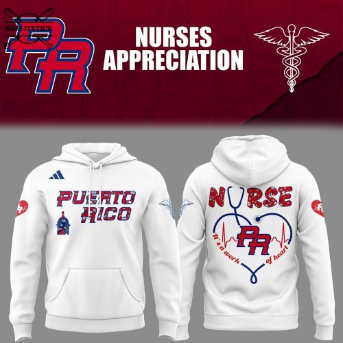 Puerto Rico Baseball Nurse Appreciation White Hoodie – 2025 Limited Edition