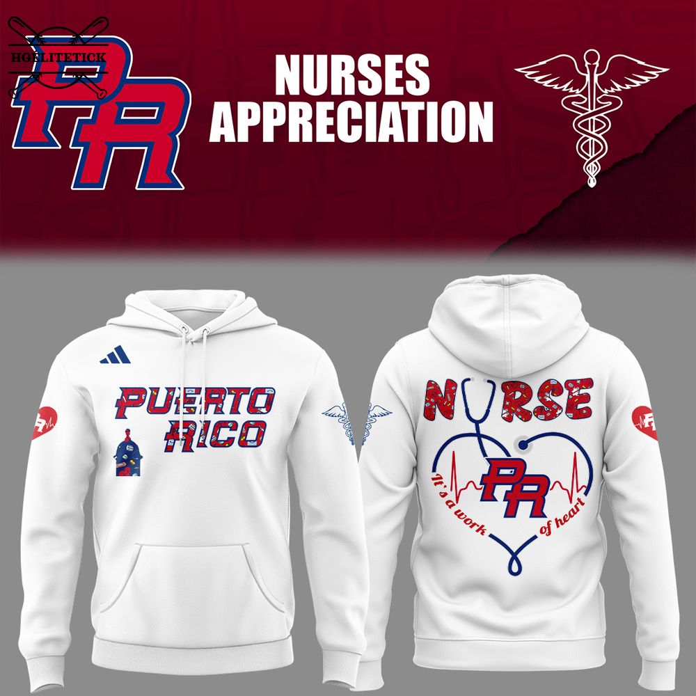 Puerto Rico Baseball Nurse Appreciation White Hoodie – 2025 Limited Edition Puerto Rico Baseball Nurse Appreciation White Hoodie – 2025 Limited Edition