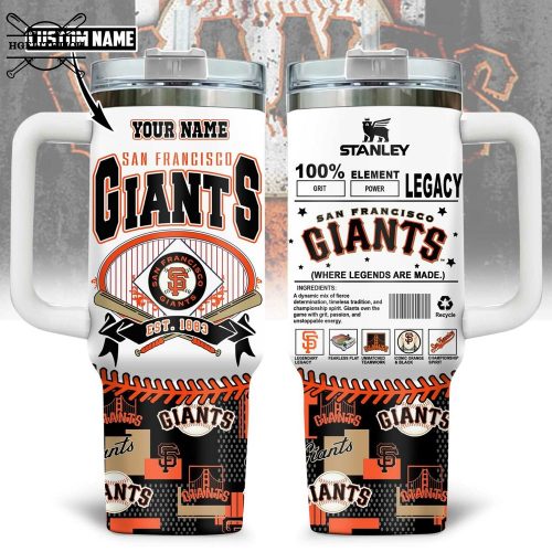 San Francisco Giants Custom Stanley Tumbler – Personalized Name MLB Fan Mug