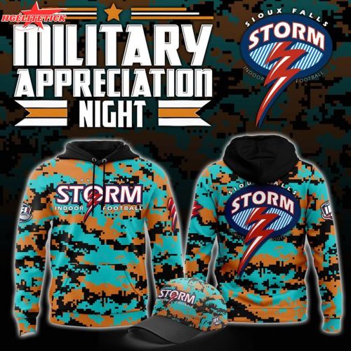 Sioux Falls Storm Military Nights Hoodie 2025 – Patriotic Indoor Football Gear