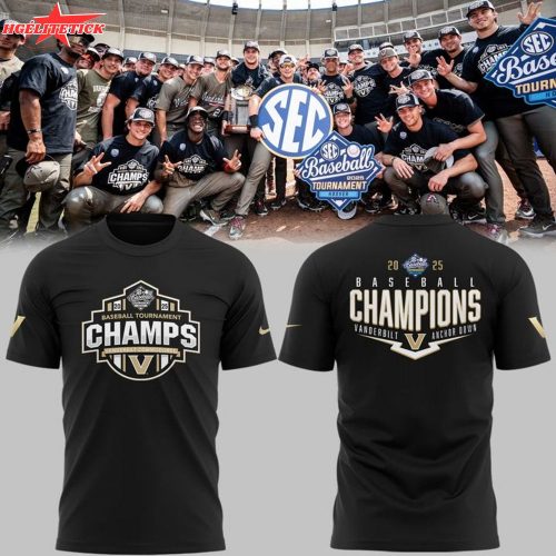 Special New Black 2025 SEC Baseball Conference Tournament Champions Tshirt 2