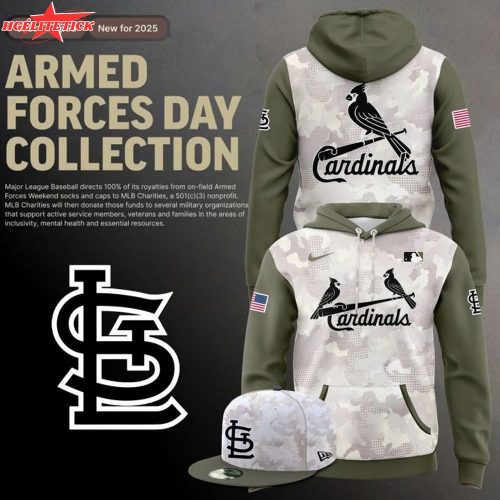 St. Louis Cardinals Armed Forces Day 2025 Hoodie – Beige Olive MLB Edition