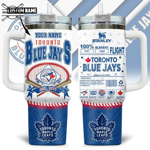 Toronto Blue Jays Custom Stanley Tumbler – Personalized Name MLB Fan Mug