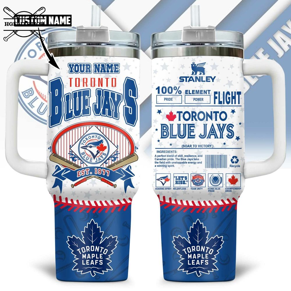 Toronto Blue Jays Custom Stanley Tumbler – Personalized Name MLB Fan Mug Toronto Blue Jays Custom Stanley Tumbler – Personalized Name MLB Fan Mug