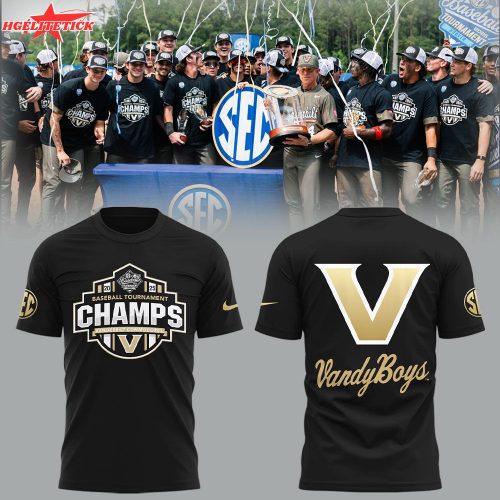 Vanderbilt Baseball x 2025 SEC BASEBALL TOURNAMENT CHAMPS TShirt
