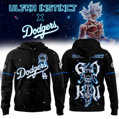 Goku Ultra Instinct x Dodgers 2025 Hoodie – Dragon Ball Baseball Fan Hoodie