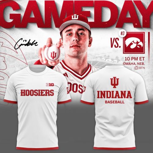 Special New Uniform Indiana Hoosiers Baseball White Tshirt