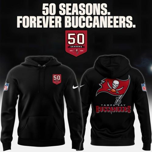 Tampa Bay Buccaneers Celebrate the legacy of 50 Seasons Hoodie 2025 Black