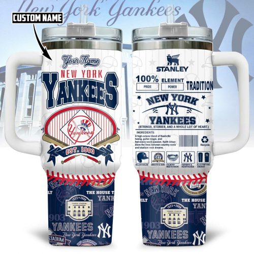 New York Yankees Custom Stanley Tumbler – Personalized Name MLB Fan Mug