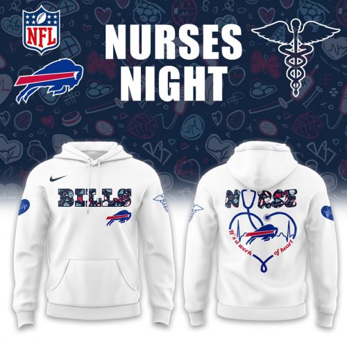Buffalo Bills Nurses Night White Hoodie – 2025 Special Edition