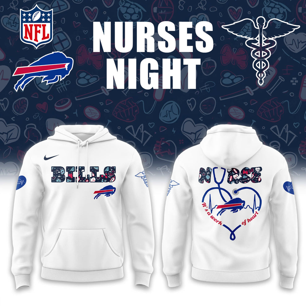 Buffalo Bills Nurses Night White Hoodie – 2025 Special Edition Buffalo Bills Nurses Night White Hoodie – 2025 Special Edition