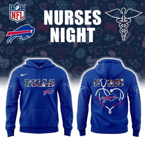 Buffalo Bills Nurses Night Blue Hoodie – 2025 Limited Edition