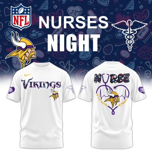 Minnesota Vikings Nurses Night Combo White T-Shirt – 2025 Special