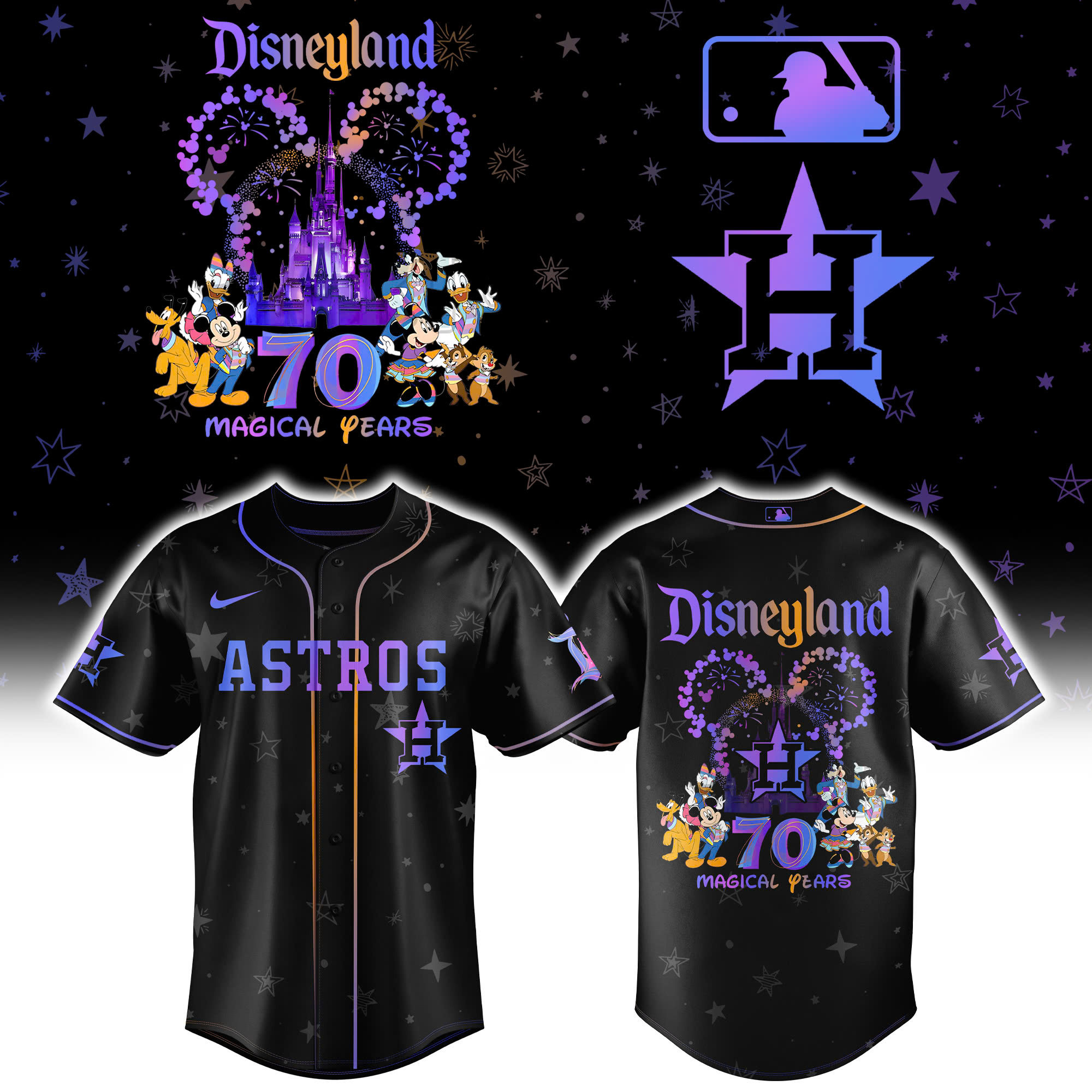 Disneyland 70th x Houston Astros Baseball Jersey Disneyland 70th x Houston Astros Baseball Jersey