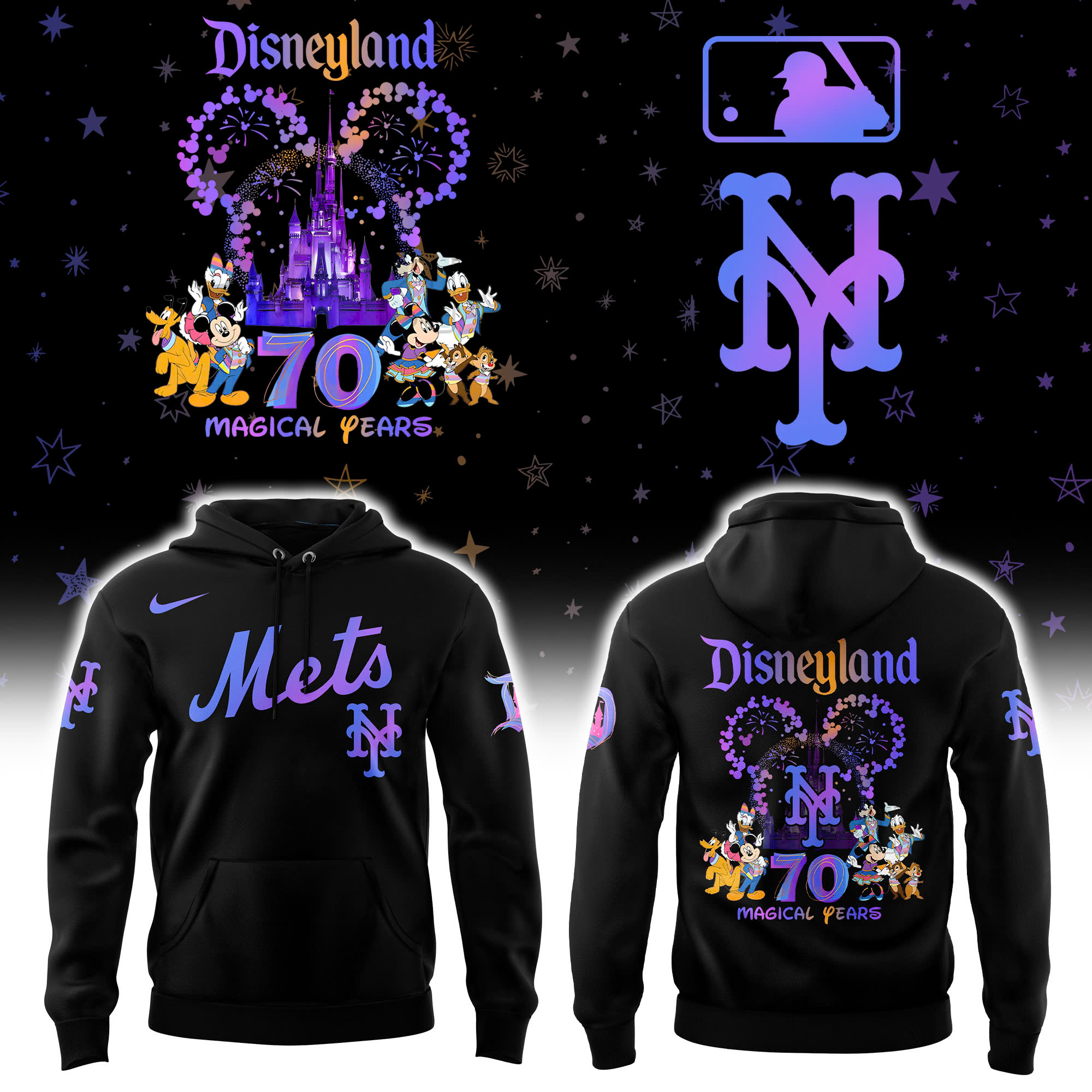 Disneyland 70th x New York Mets Baseball Hoodie Disneyland 70th x New York Mets Baseball Hoodie